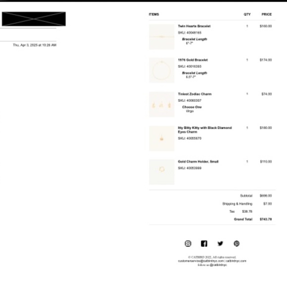 Catbird 1976 Chain and Charm Holder - Picture 2 of 6